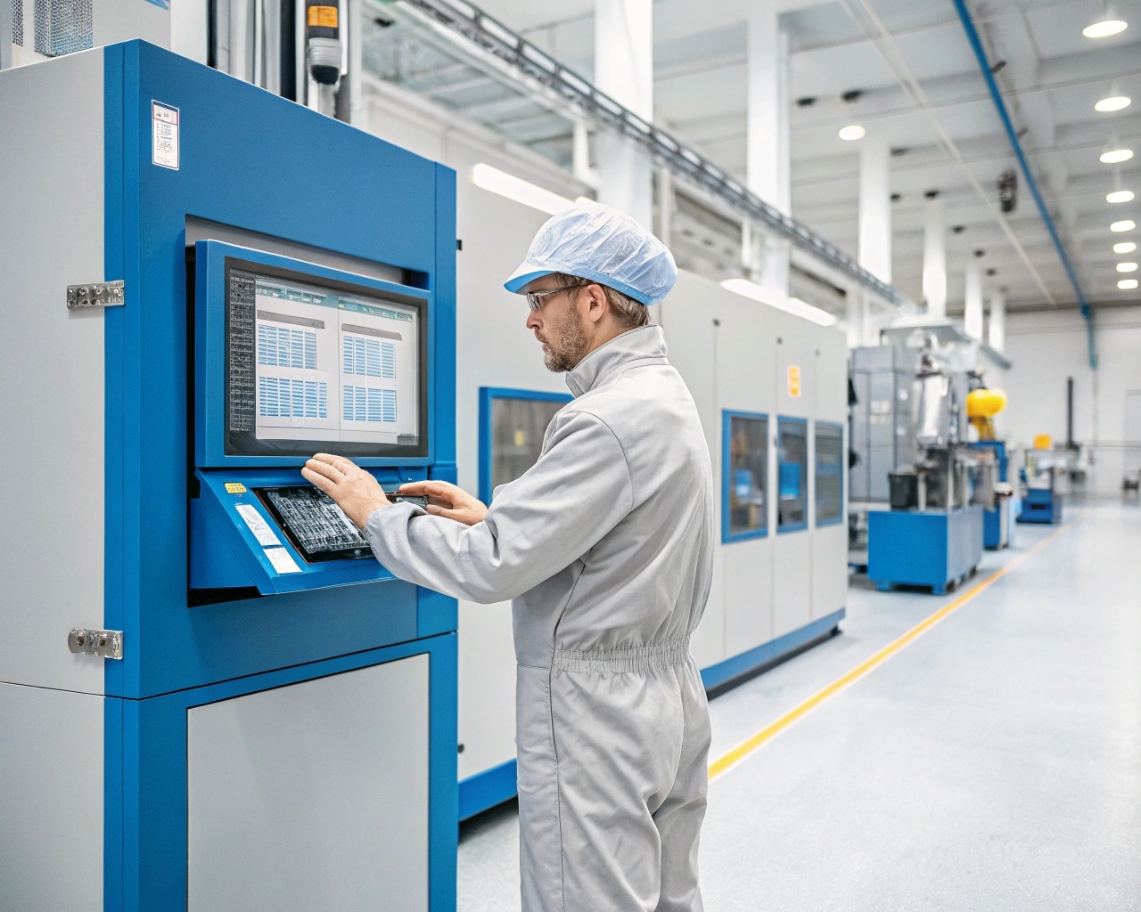 Technician Performing Maintenance On An Industrial Machine