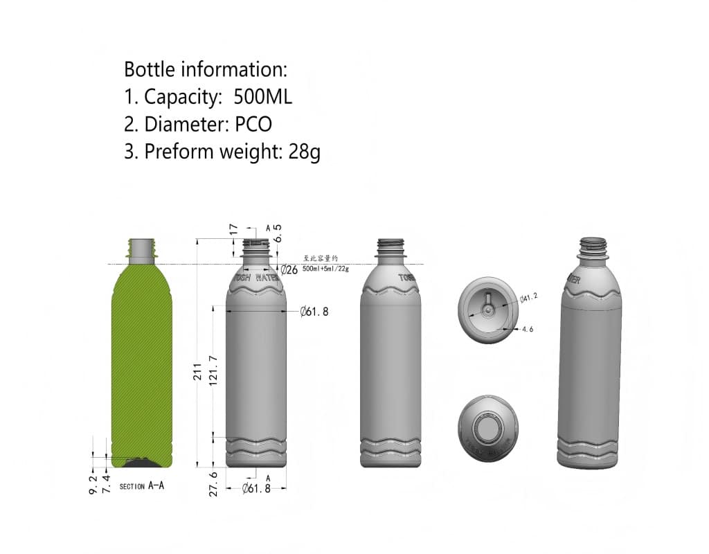 Detailed Bottle Design Schematic