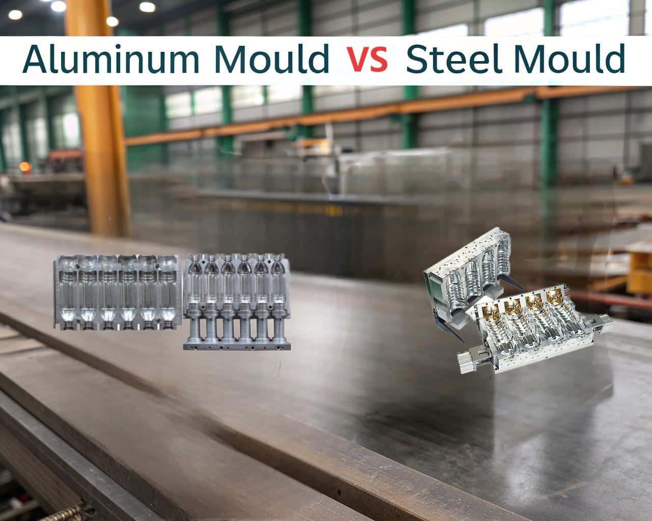 Close-Up Comparison Of Surface Finish And Construction Of An Aluminum Mould Versus A Steel Mould