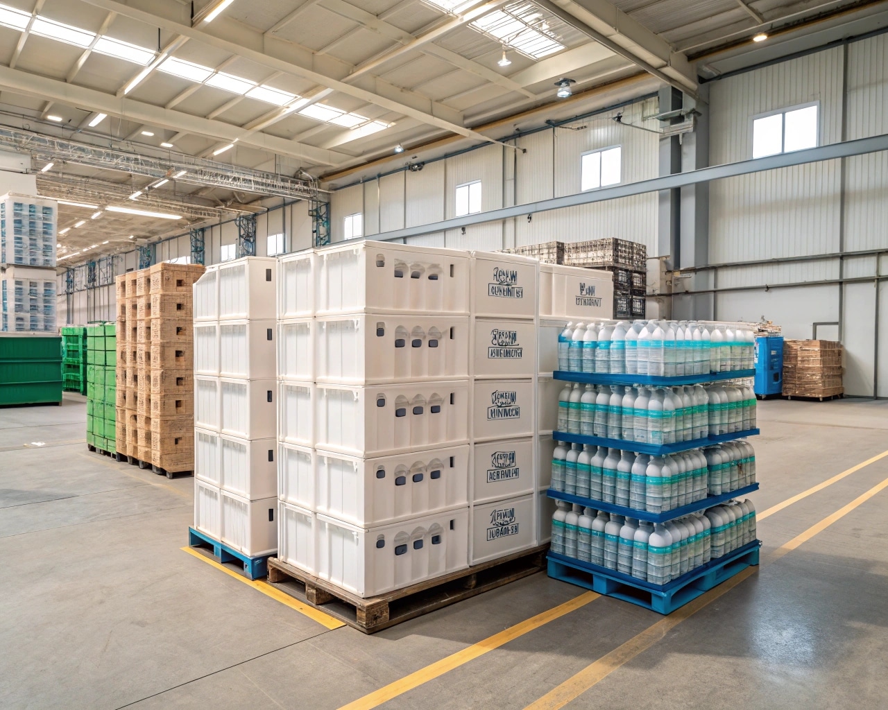 Pet Preforms Stored In A Warehouse