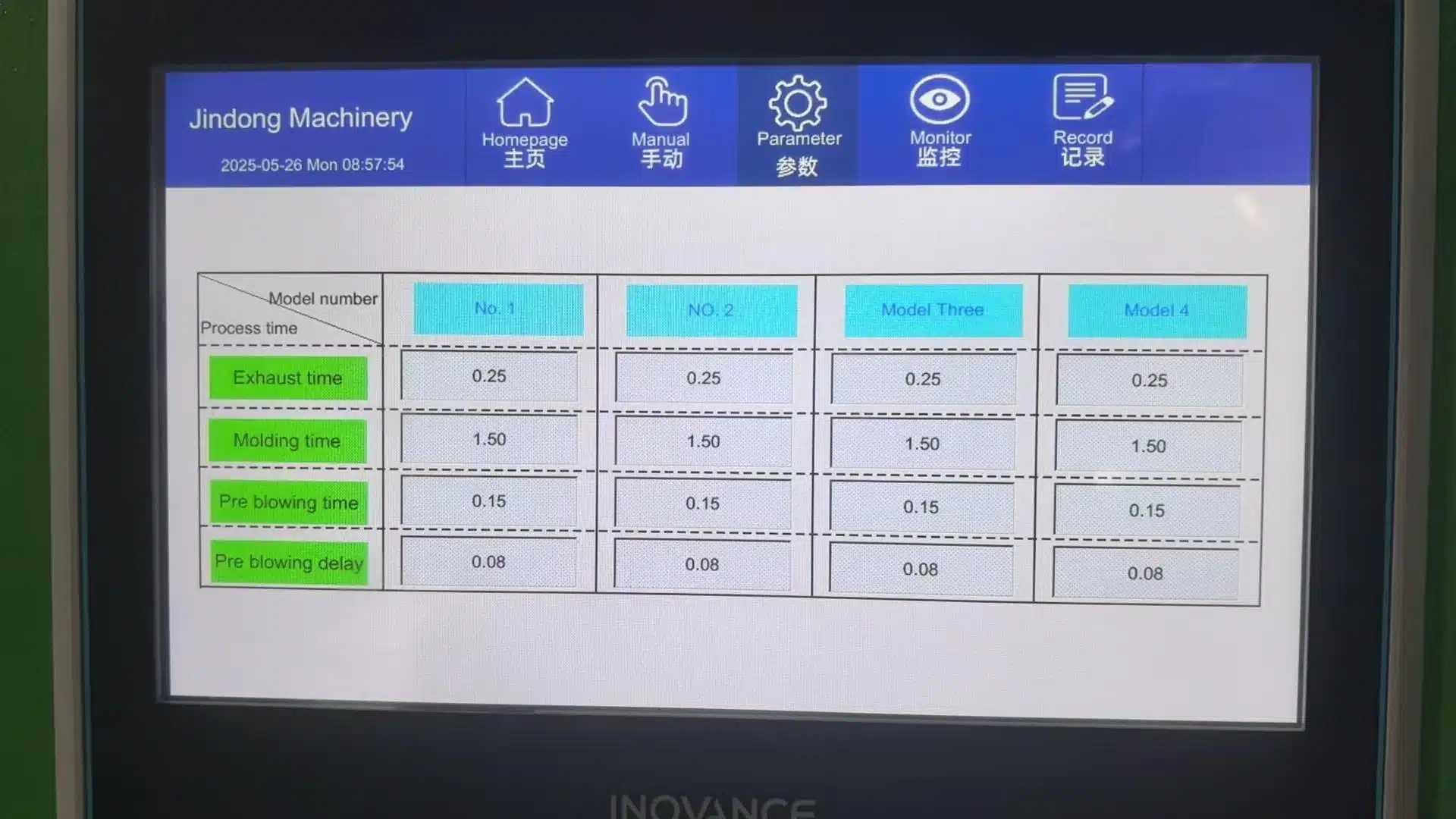 A Modern Hmi Touchscreen For A Fully Automatic Blow Molding Machine