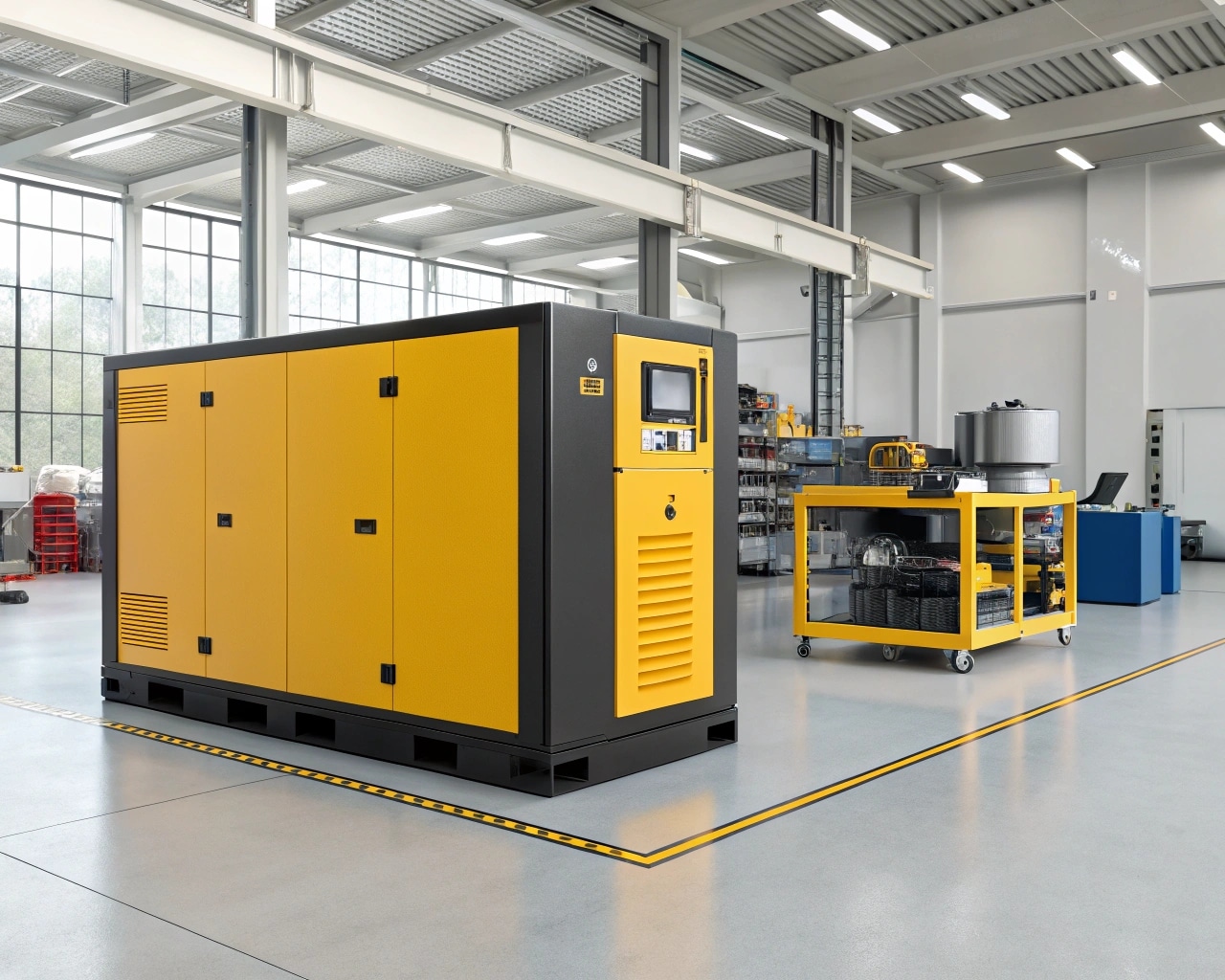 A Clean And Simple High-Pressure Air Compressor Setup For A Blow Molding Machine
