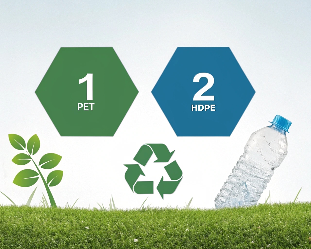 The Recycling Symbol With #1 For Pet And #2 For Hdpe