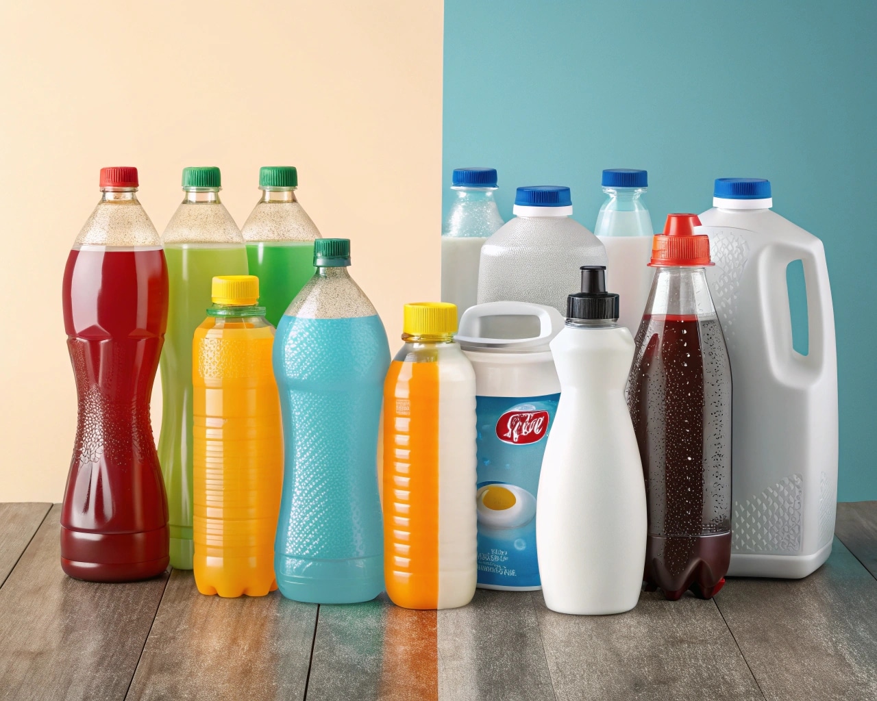 Side-By-Side Comparison Of Products In Pet And Hdpe Bottles