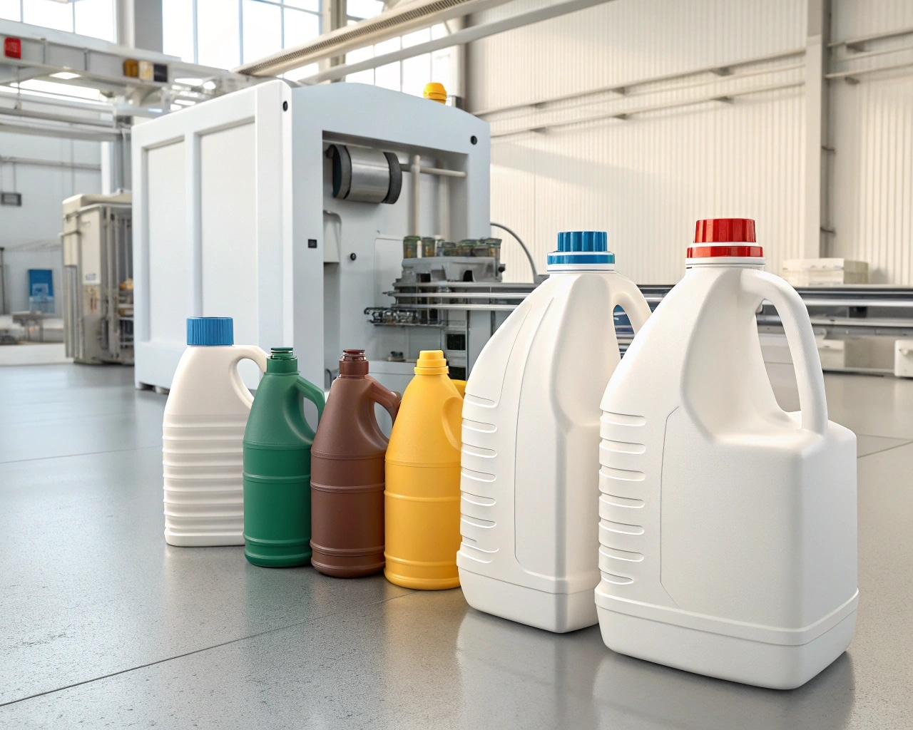Examples Of Hdpe Milk Jugs And Large Industrial Drums Made By Ebm
