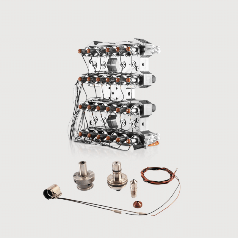 Cutaway View Of A Hot Runner System With Valve Gates