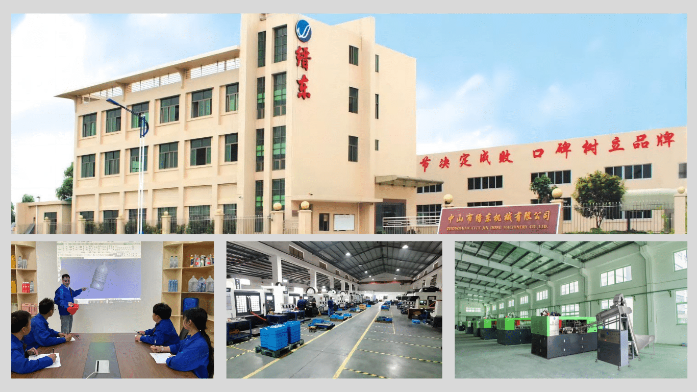 A Factory Floor With Cnc Machines And Engineers Working On Molds.