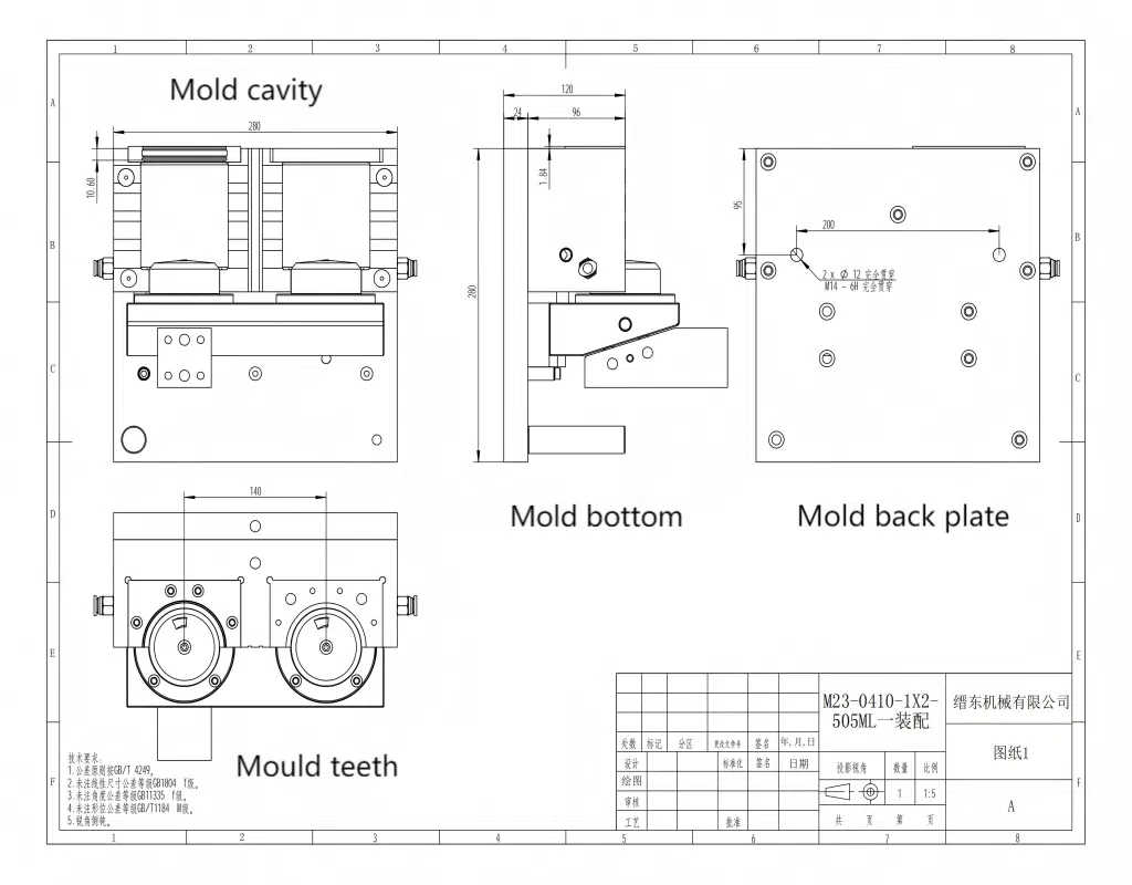 Diagram Showing The Cooling Channels Within A Blow Bottle Mold.