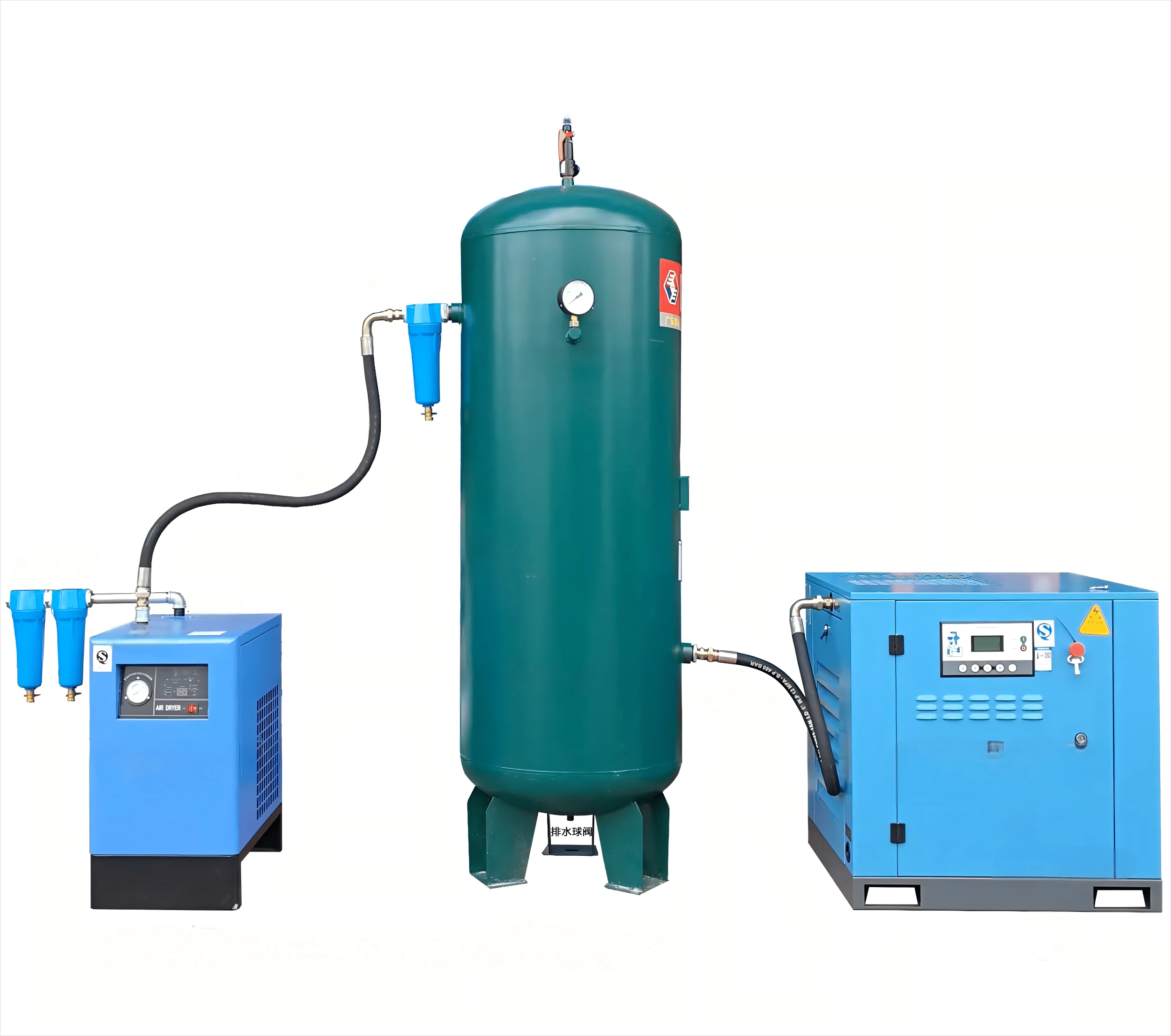 An Industrial Air Compressor And Water Chiller Unit