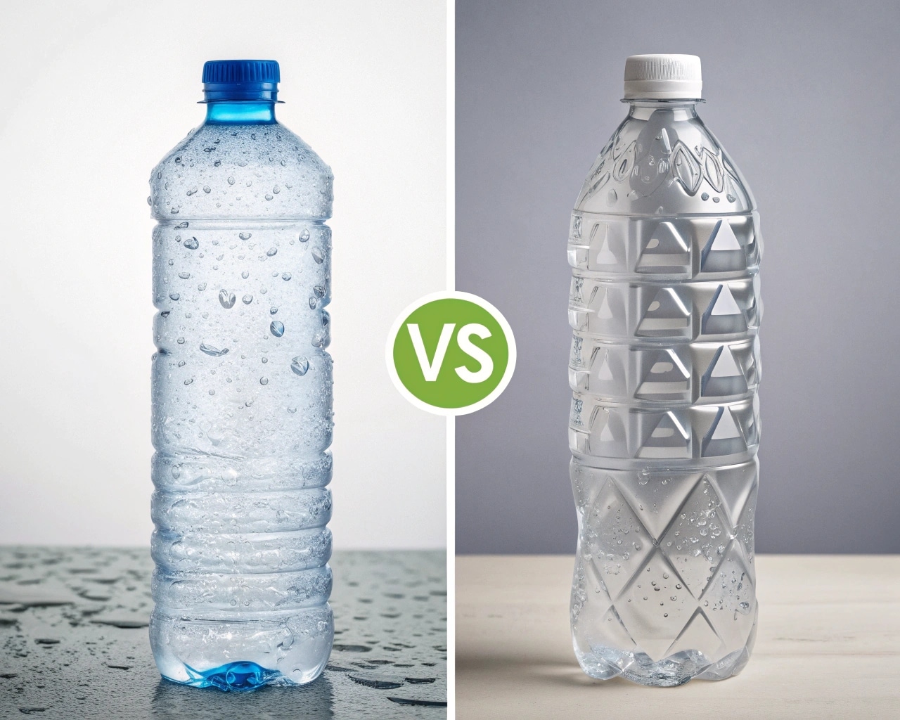 A Well-Designed Hot-Fill Pet Bottle Next To A Collapsed Standard Pet Bottle