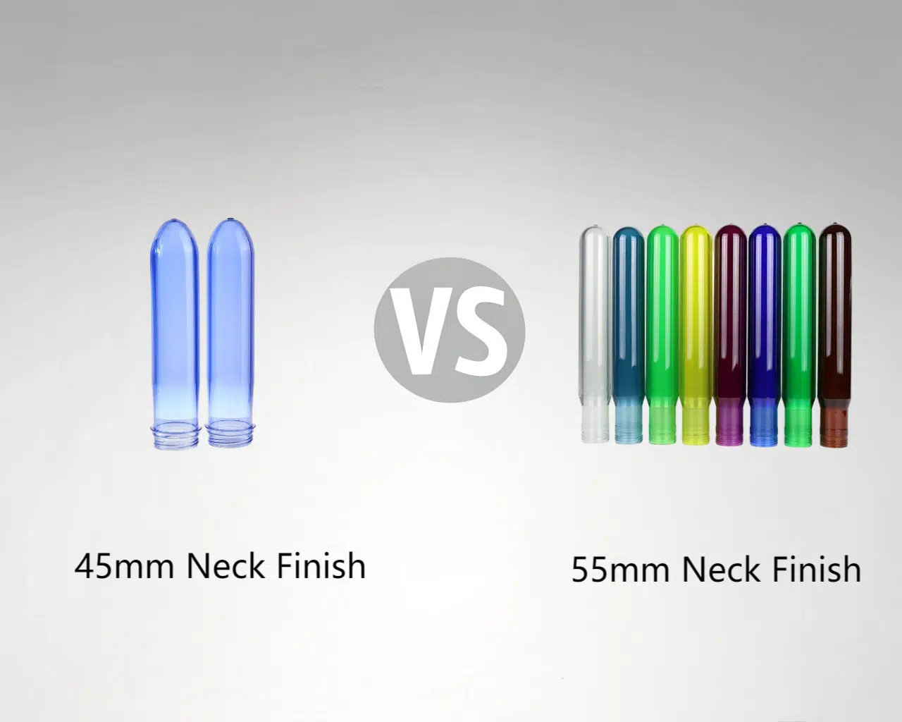 Comparison Of Different Weight And Color Pet Preforms For 10L Bottles