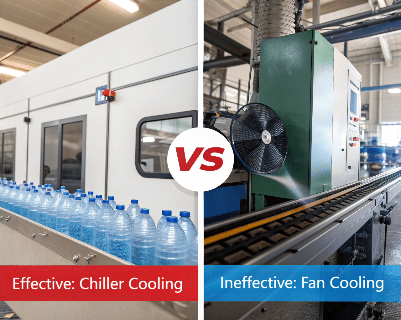 A Large Fan Pointed At Industrial Machinery, Looking Ineffective