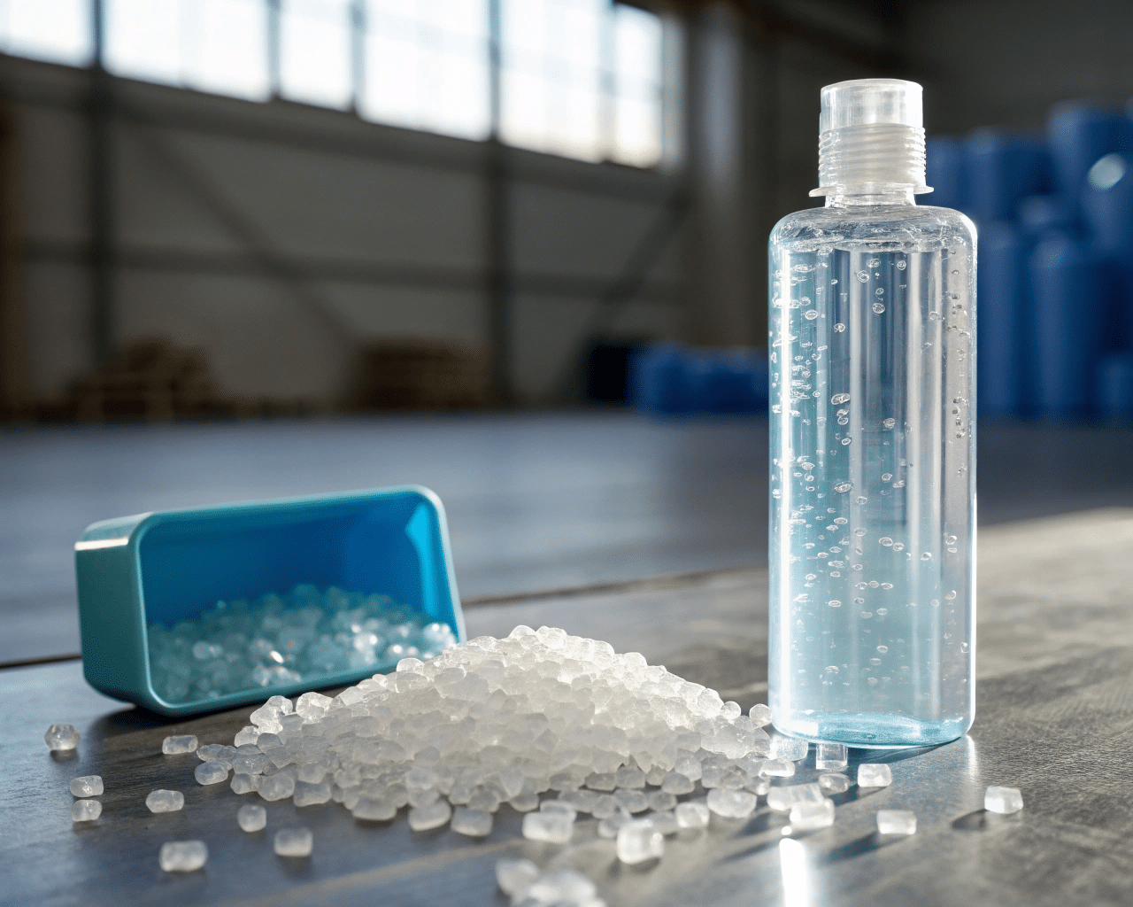 Close Up Of A Clear Pet Plastic Bottle Showing Its Transparency