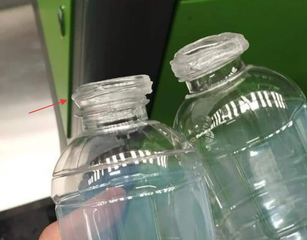 A Deformed Pet Bottle Neck Caused By Overheating