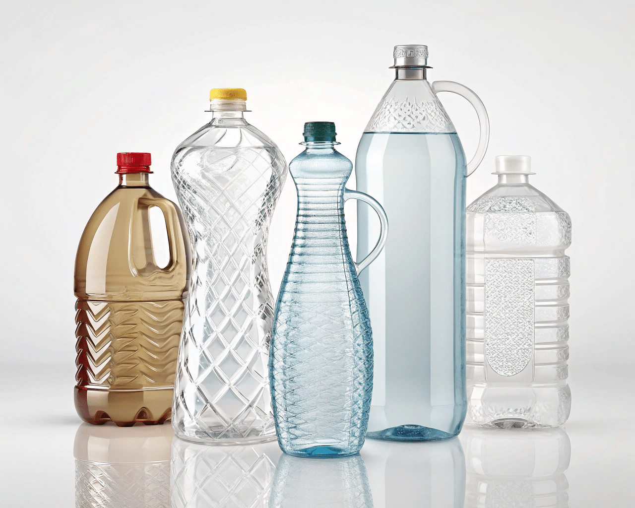 A Collage Of Complexly Shaped Blow-Molded Bottles