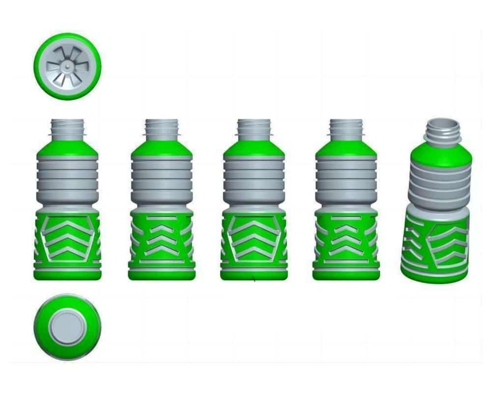 Close-Up Of A Pet Bottle With Decorative Stripes