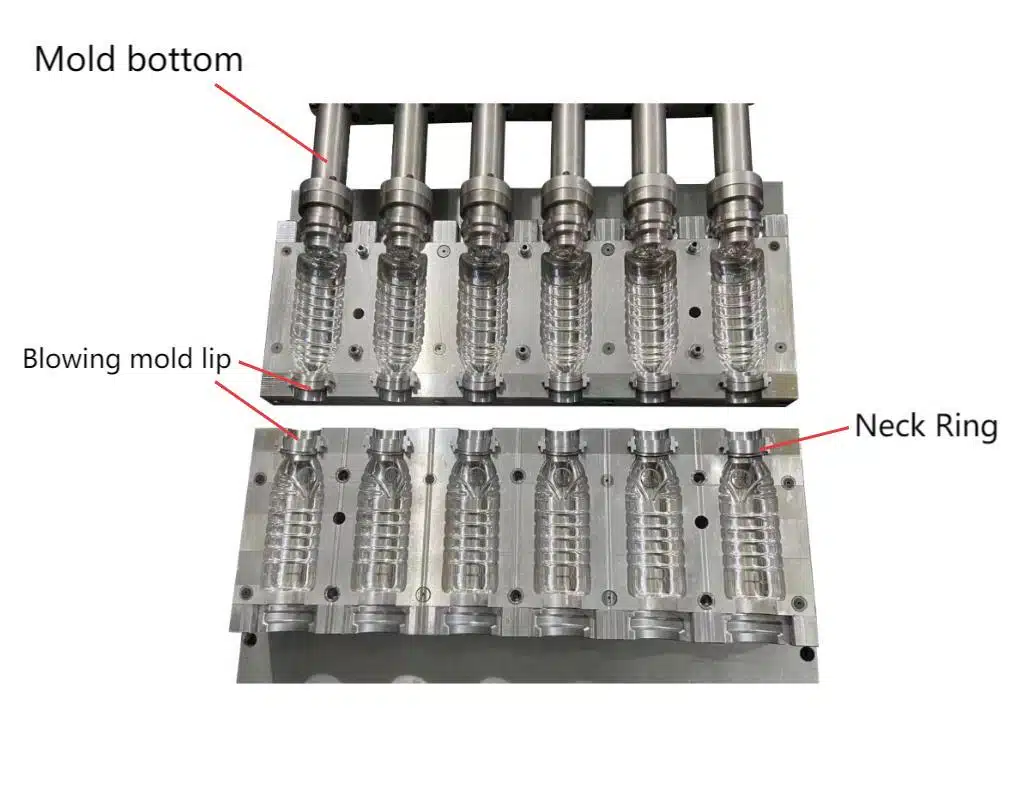 A Precision-Engineered Multi-Cavity Blow Mold Being Inspected