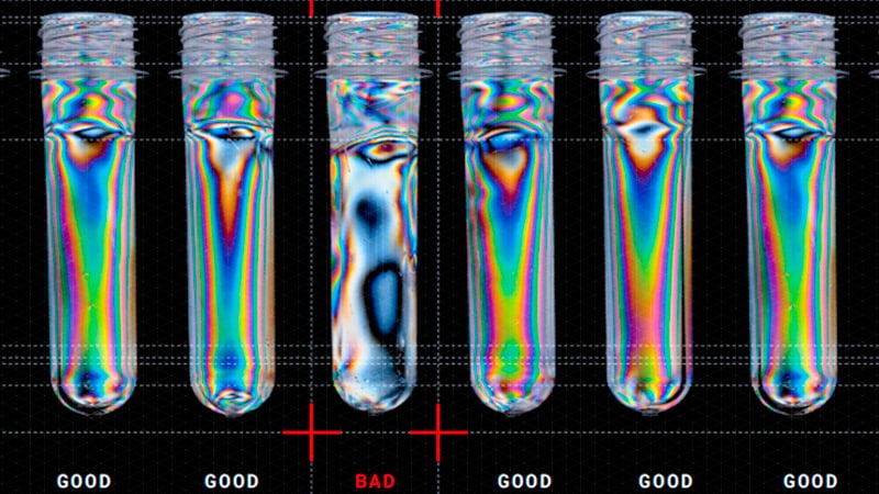 A Thermal Camera View Of A Pet Preform Showing Heat Distribution