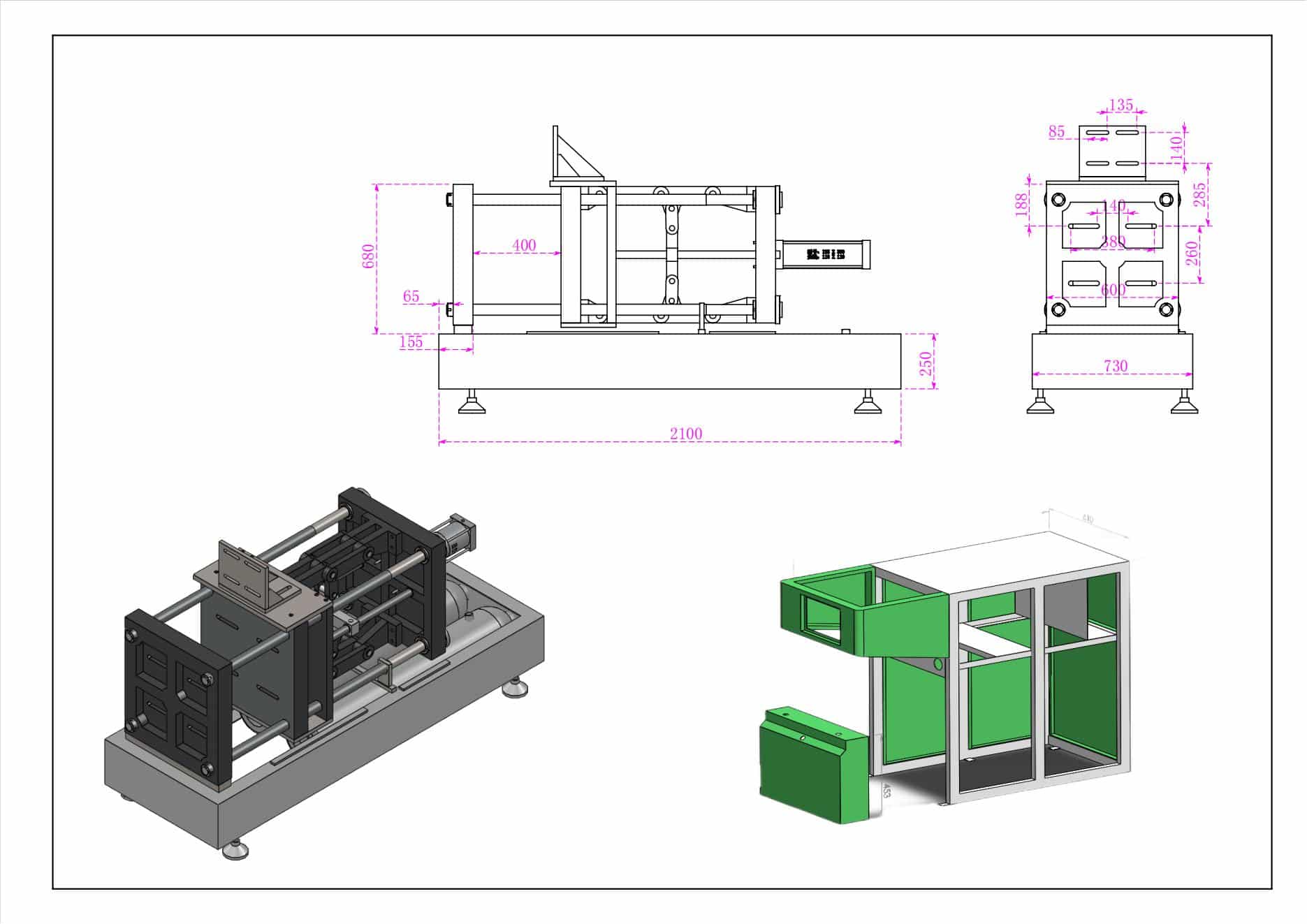 The Clamping Unit Of A Blow Molding Machine Holding A Mold