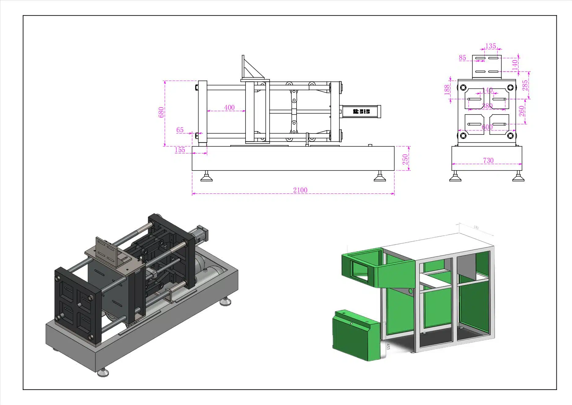 The Clamping Unit Of A Blow Molding Machine Holding A Mold