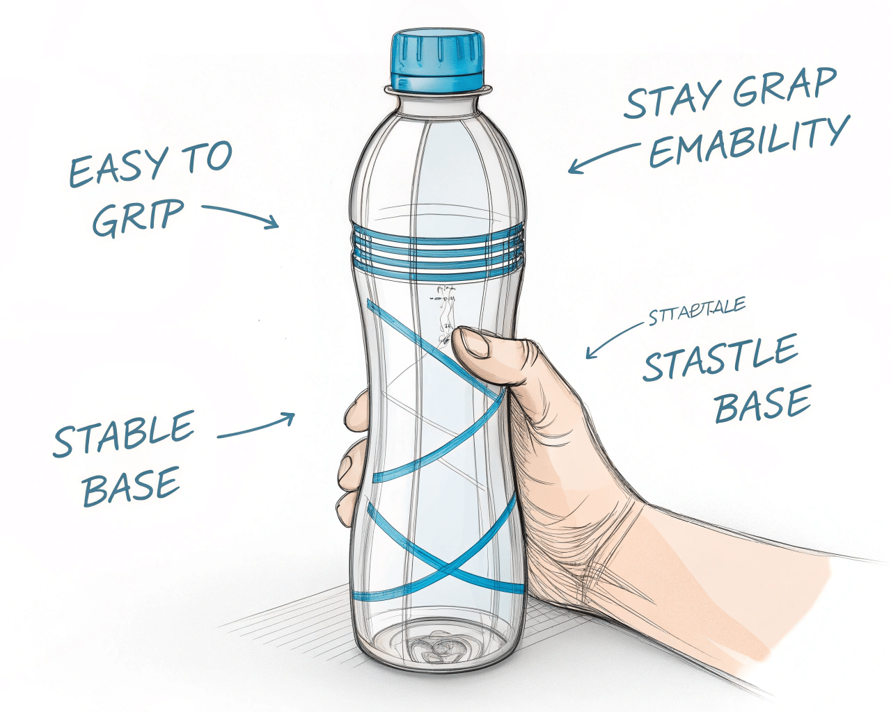A Hand Comfortably Holding A Sports Drink Bottle With Ergonomic Grip Indentations.