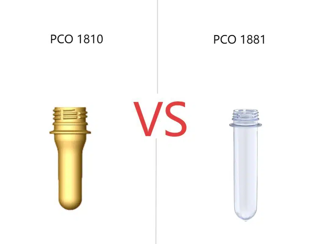 A Close-Up Comparison Of A Pco 1810 And Pco 1881 Bottle Neck Finish