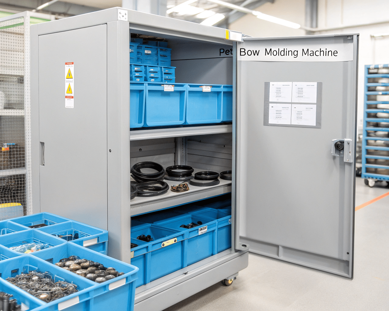 Organized Spare Parts Cabinet