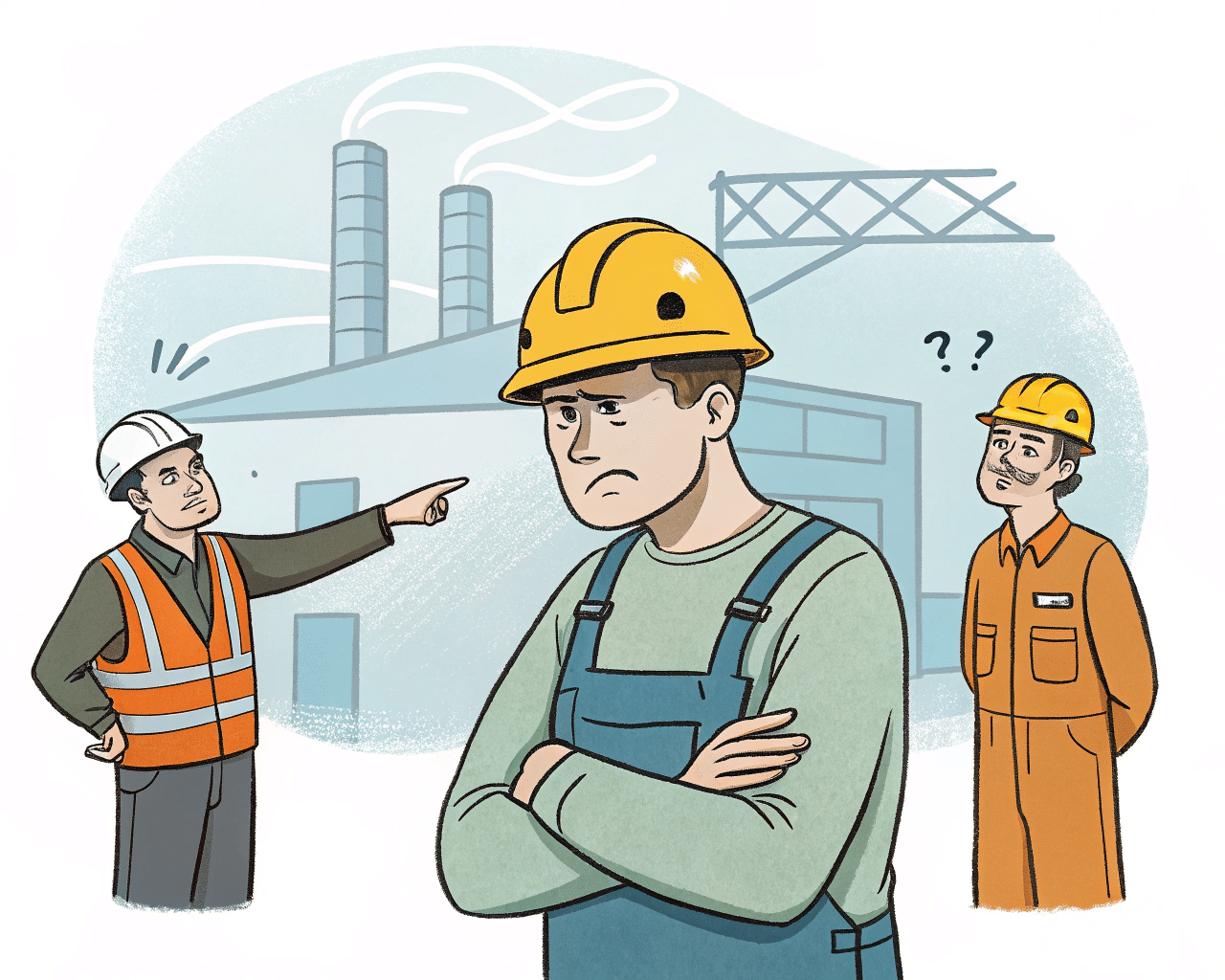 Two Suppliers Pointing Fingers At Each Other, With A Confused Buyer In The Middle.