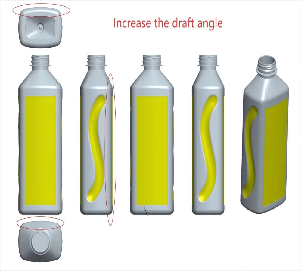A Diagram Clearly Defining Undercuts And Draft Angles On A Bottle Schematic