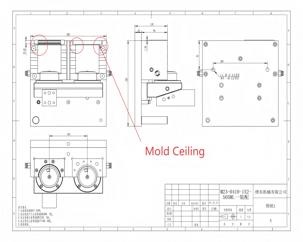 A Clear Diagram Showing The Mechanical Interference Of A 90-Degree Shoulder During Mold Opening