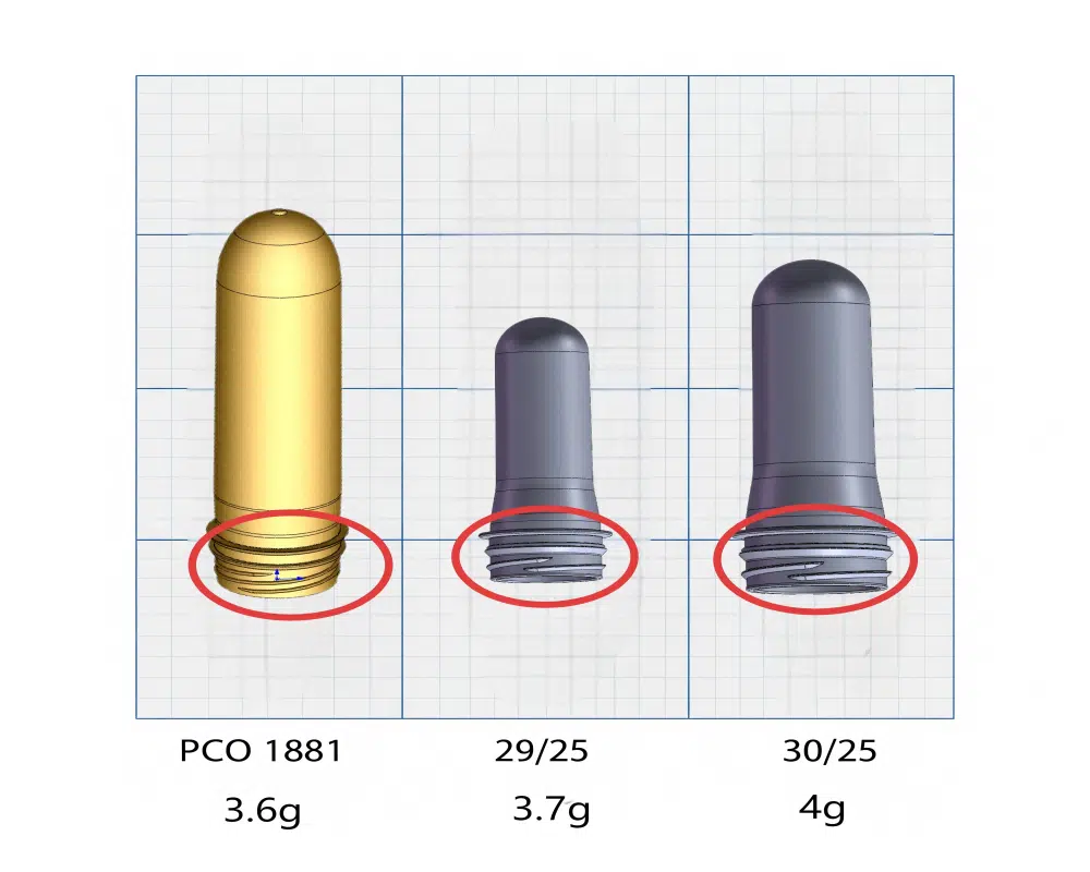 Preforms With Different Neck Weights