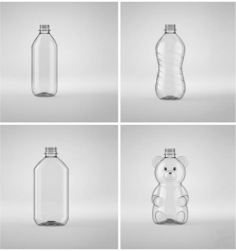 A Uniquely Shaped Bottle Next To A Standard Bottle