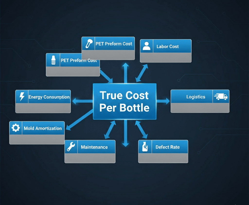 A Detailed Infographic Or Flowchart Showing All Cost Components Flowing Into A Final &Quot;True Cost Per Bottle&Quot; Calculation.