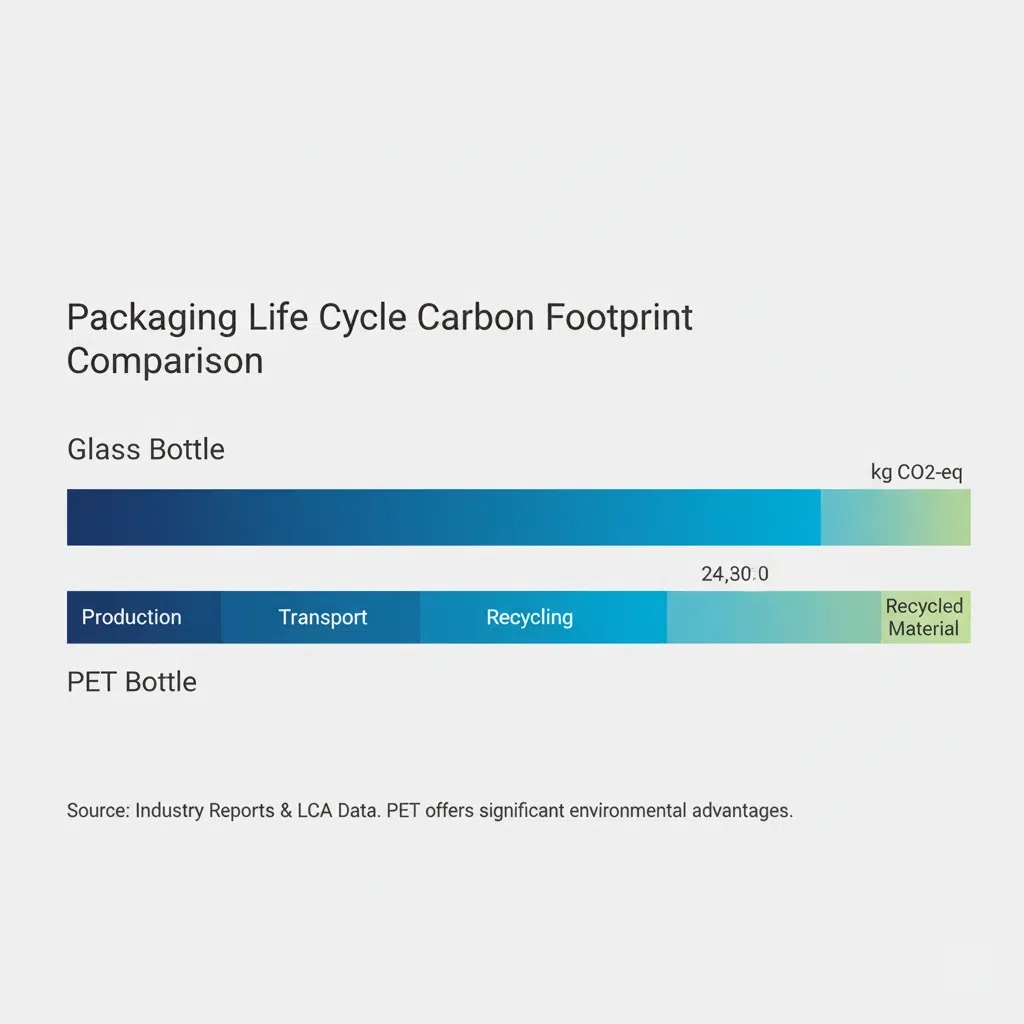 An Infographic Comparing The Lifecycle Carbon Footprint Of A Glass Bottle Vs A Pet Bottle