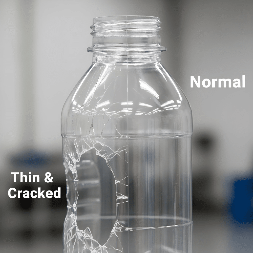 An Illustration Showing A Cross-Section Of A Pet Bottle With Uneven Wall Thickness