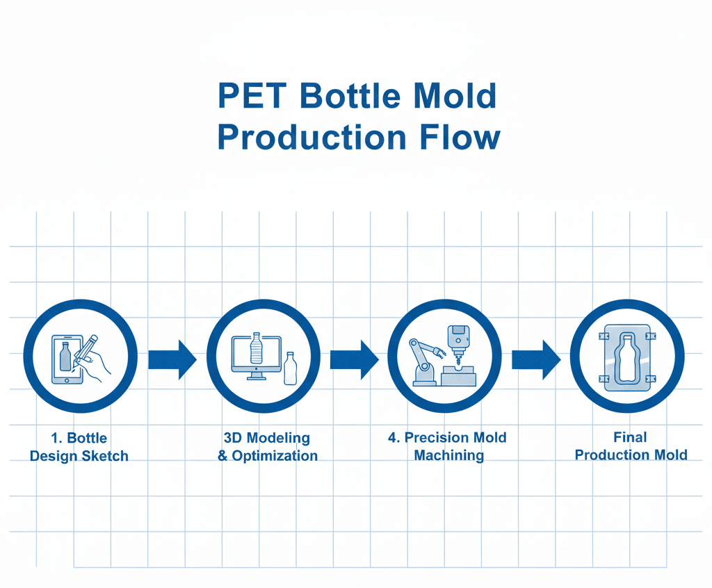 A Flowchart Showing The Process From Design Sketch To Final Production Mold