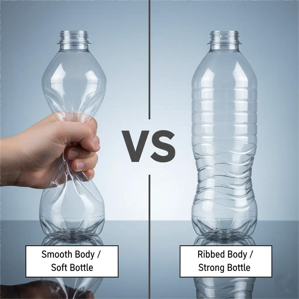 Alt With Keywords: Close-Up Of A Lightweight Pet Water Bottle, Showing Its Thin Walls