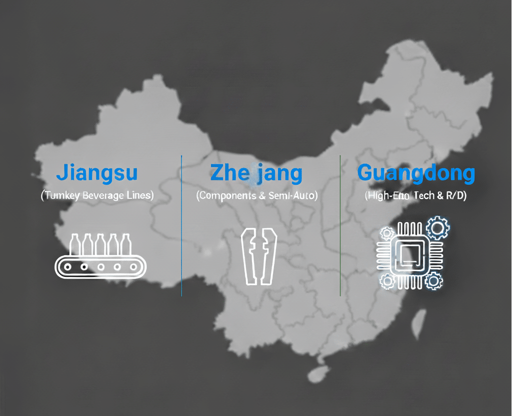 A Map Of China Highlighting The Three Main Pet Blow Molding Supplier Hubs